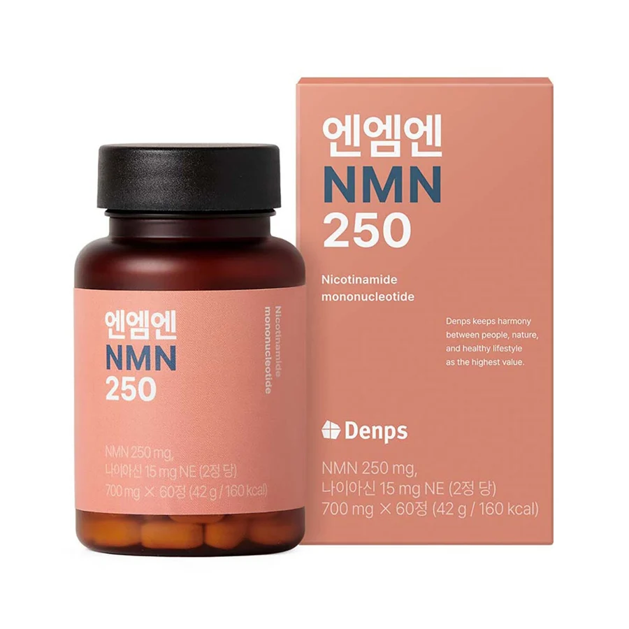 갈색 병과 분홍빛 상자의 덴프스 엠엔엠 NMN 250